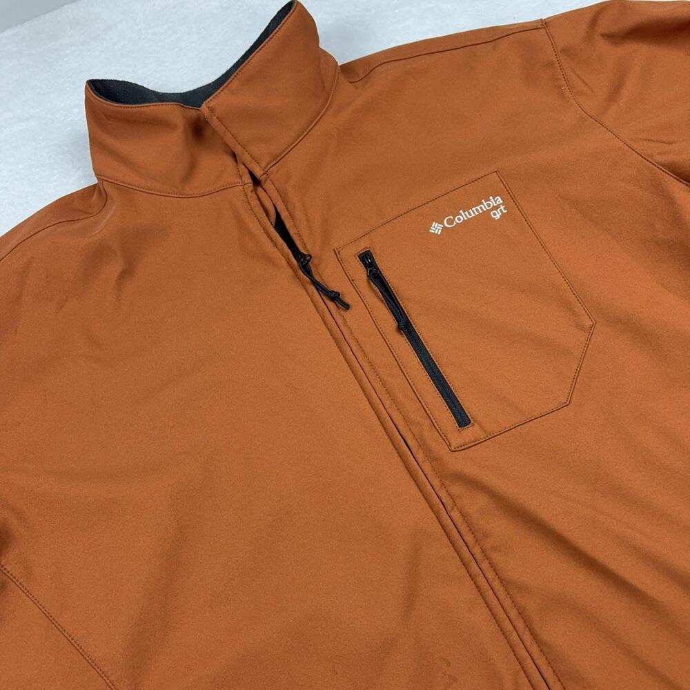 Columbia GRT Jacket Mens XL Orange Windbreaker Lined Full Zip Pockets Zipped